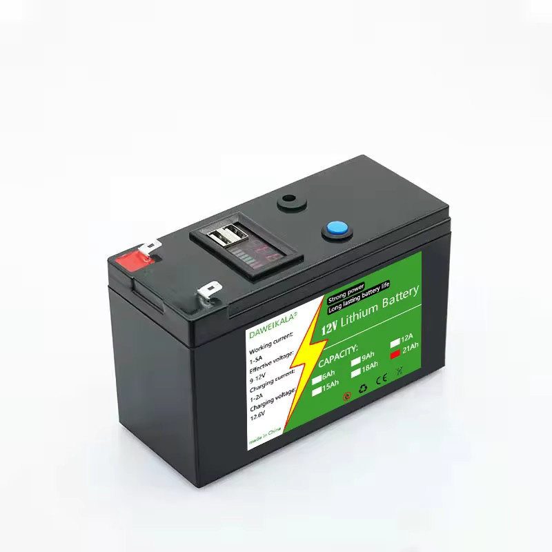 DAWEIKALA 12V Lithium-Ionen Akku 18650 3S3P 3S7P Schwarz mit 12,6V 3A Ladegerät für Solarenergie und Kinderspielzeugautos - Bild 2