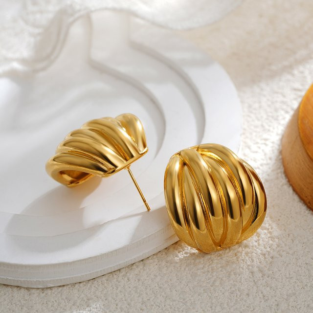 Erpels Ohrstecker, Edelstahl, Gold, Damen, Vintage - Bild 1