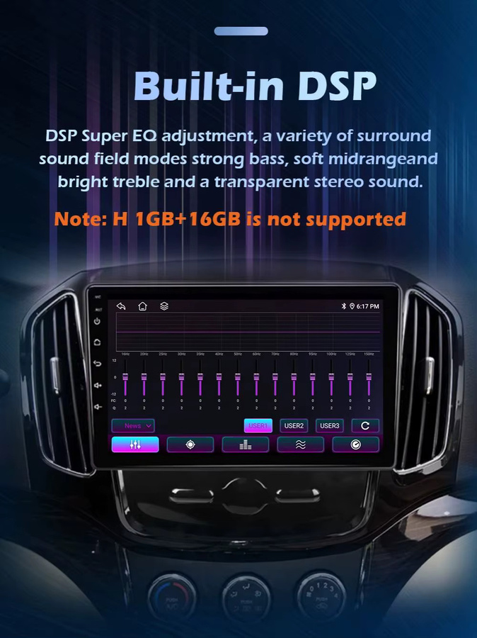QiumianNavi Android 16 Autoradio mit Wireless CarPlay und GPS für Suzuki Grand Vitara SUV 1998-2006 in Schwarz - Bild 4