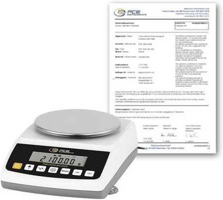 PCE Instruments PCE-BT 2000-ICA Tischwaage Weiß mit max. 2100g Wägebereich und 0,01g Ablesbarkeit - Bild 1