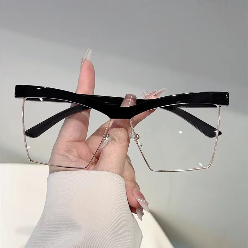 GM LUMIAS Cat-Eye Korrektionsbrille für Damen, Halbrand, transparent, Blaulichtfilter - Bild 1
