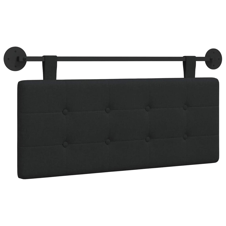 vidaXL Wandmontiertes Polsterpaneel aus Stoff in Schwarz, B: 110,0 cm, H: 55,0 cm, T: 5,0 cm - Bild 2