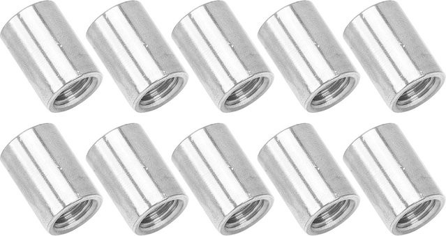 10 Stück Rundstangenverbinder Verbindungsmutter aus 304 Edelstahl mit Innengewinde M12x1.75, Farbe: Silber - Bild 1