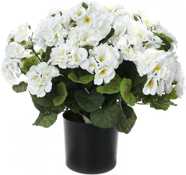UV-beständige künstliche Geranienblumen von superme live aus Kunstseide im Topf - Bild 1