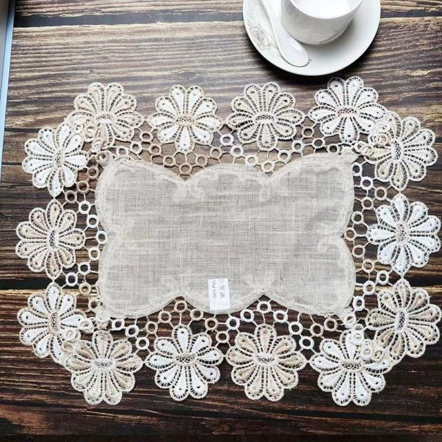 Hochwertige rechteckige Platzmatte aus Leinen von Yiran Furniture in Grau, B/T: 43 x 30 cm - Bild 1
