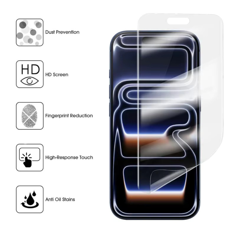 5 Stück WENBIN Hydrogel-Displayschutzfolie für iPhone 17 16 15 14 13 12 11 Pro Max Plus und Mini, transparent - Bild 6