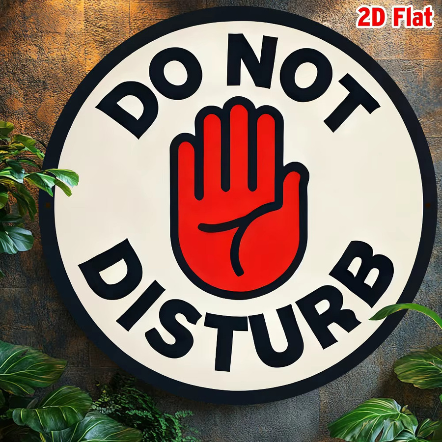 CIFBUY Vintage Do Not Disturb Aluminium-Metallschild rund mit rotem Finger-Symbol als Wanddekoration Durchmesser: 20,32 cm - Bild 6