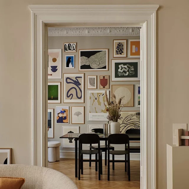 Potdemiel Leinwand Poster Nordischer Minimalistischer Wandkunst Druck mit Schwarzer Vase Kamelie und Kaktus in Schwarz - Bild 1