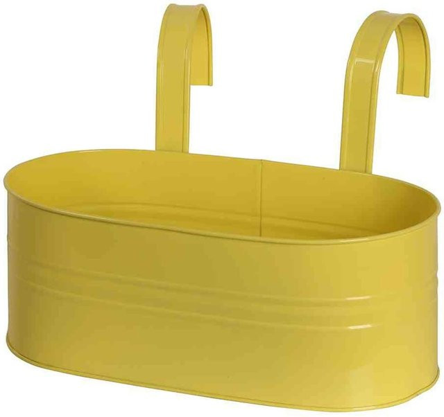 Siena Garden Blumenkasten oval aus Stahlblech in Gelb, B/H/T: 39 x 14,5 x 16,5 cm - Bild 1