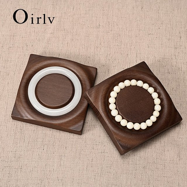 Oirlv Massivholz-Armband-Präsentationstablett aus Walnussholz in Braun und Beige - Bild 1