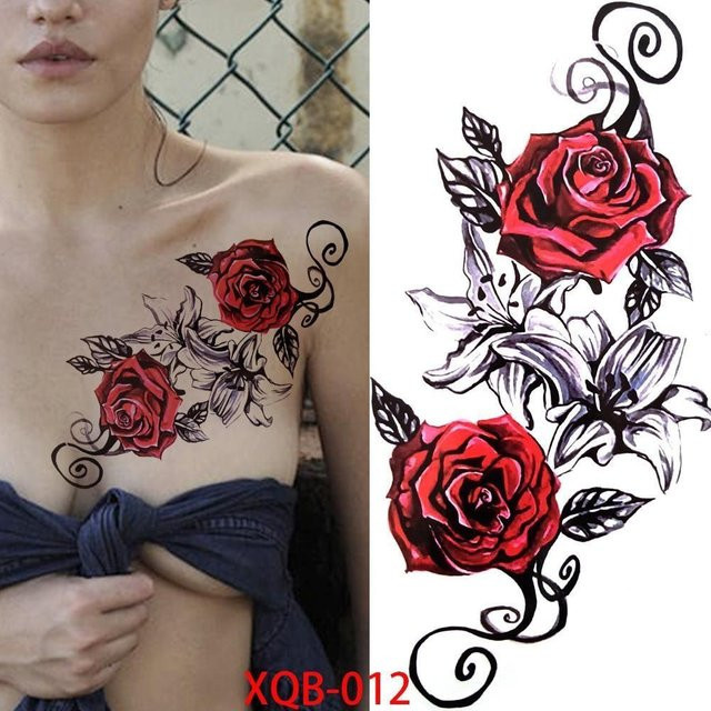 Temporäre Tattoo Aufkleber Flower Love, Unisex, Wasserdicht - Bild 1