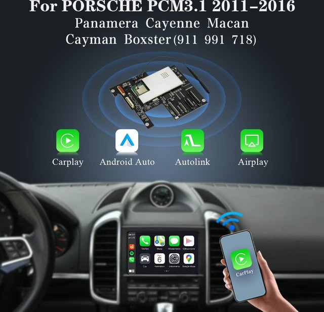 AUTOTOP Drahtloses CarPlay und AirPlay Schnittstellenmodul für Porsche PCM 3.1 in Schwarz - Bild 1
