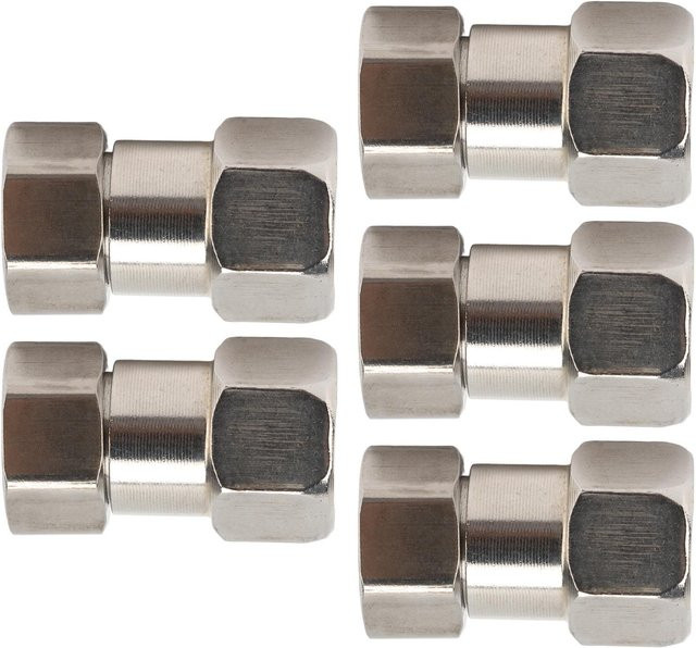 5er Set mfySpace Sanitärfittings aus Edelstahl mit Innengewinde als Rohradapter für Dusche und Warmwasserbereiter, Farbe: Silber - Bild 1