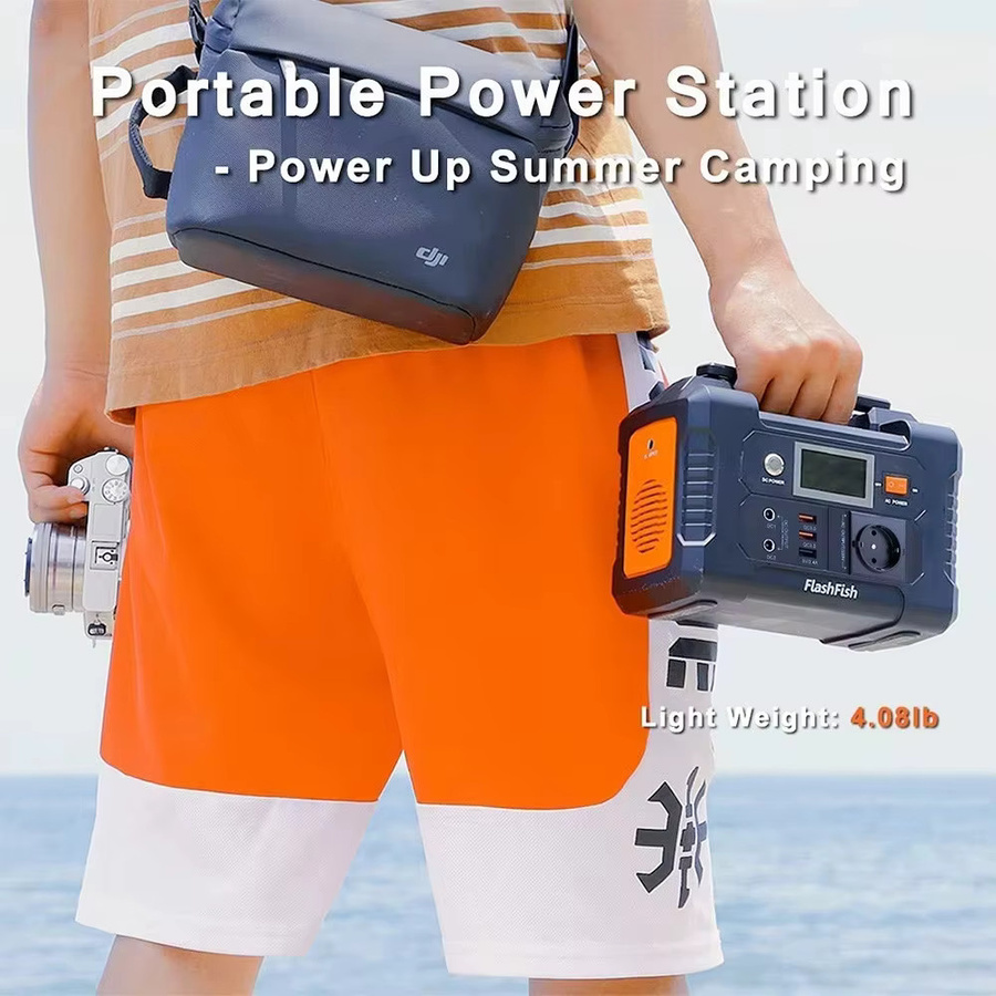 Flashfish E200 Tragbare Powerstation 200W 151Wh LiFePO4-Akku in Schwarz für Outdoor, Reisen und Heimgebrauch - Bild 5