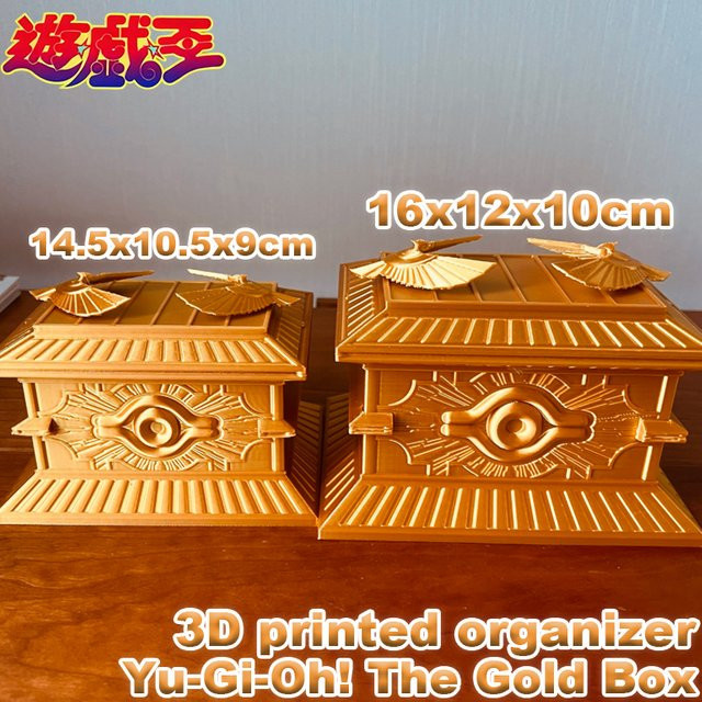 Bandai Gold-Sarkophag Sammelkarten-Aufbewahrungsbox aus Harz mit Magnetverschluss für Yu-Gi-Oh Desktop-Deko - Bild 1