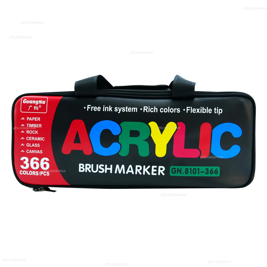 Professionelle Acryl-Farbmarker Set mit 366 Farben und weicher Pinselspitze für DIY-Handwerk in Multicolour - Bild 9