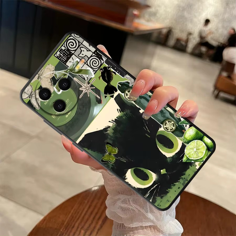 Weiche Handyhülle für Xiaomi Redmi Note Serie mit Gitarre und Katze Motiv, Mehrfarbig - Bild 2