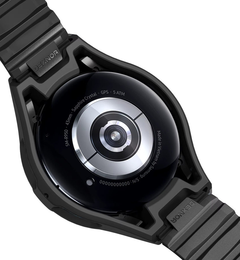 DEXNOR Uhrenarmband für Samsung Galaxy Watch6 Classic, Silikon, Schwarz, Unisex - Bild 4