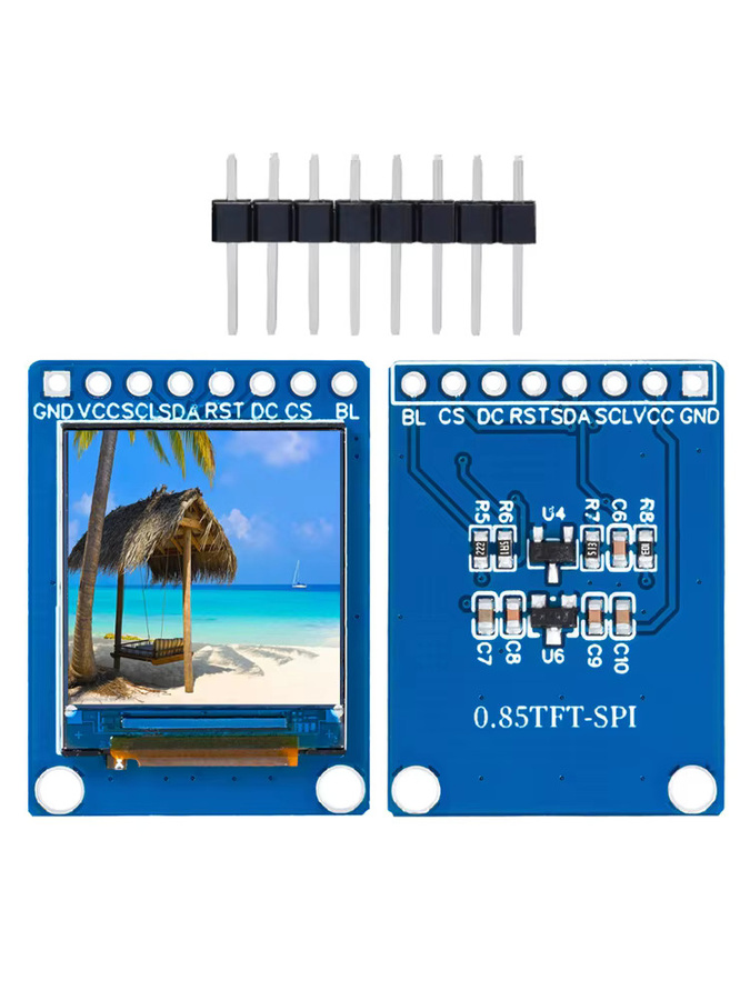 Baishundianzi 0,85 Zoll Farb-TFT-Anzeigemodul mit HD-IPS-LCD-LED-Bildschirm, 128 x 128 Auflösung, SPI-Schnittstelle und ST7735-Controller in Blau für Arduino - Bild 4