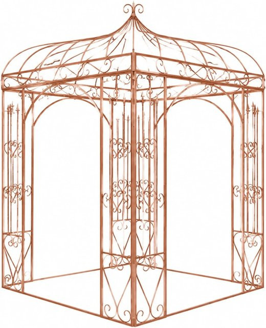 DELUKE Gartenpavillon MAJA mit Rankhilfe aus Metall in Antik-Braun, H x B x T: 305 x 202 x 202 cm - Bild 1