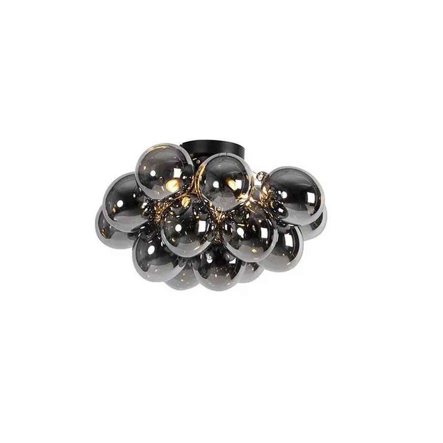 QAZQA Design Deckenleuchte Uvas in Schwarz mit Rauchglas und 4 G9 Lampenfassungen im Art-Deco-Stil - Bild 2