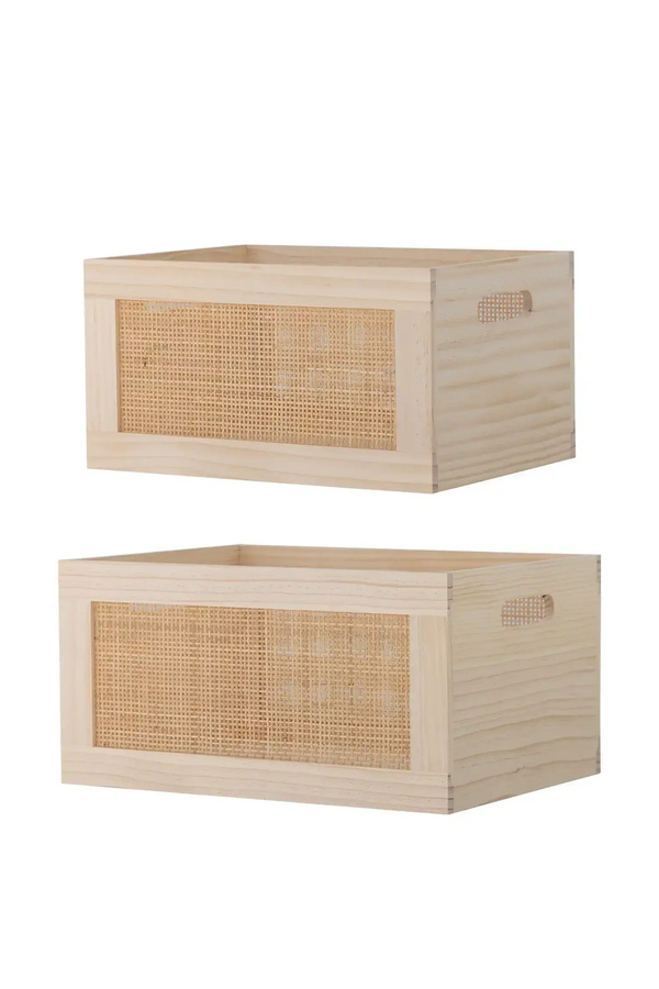 Bloomingville Aufbewahrungsbox Piana aus Holz in Natur, Set von 2 - Bild 1