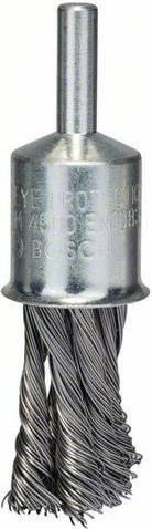 Bosch Pinselbürste gezopft aus Metall in Silber mit 0,35 mm Durchmesser und 19 mm Breite für 4500 U/min - Bild 1