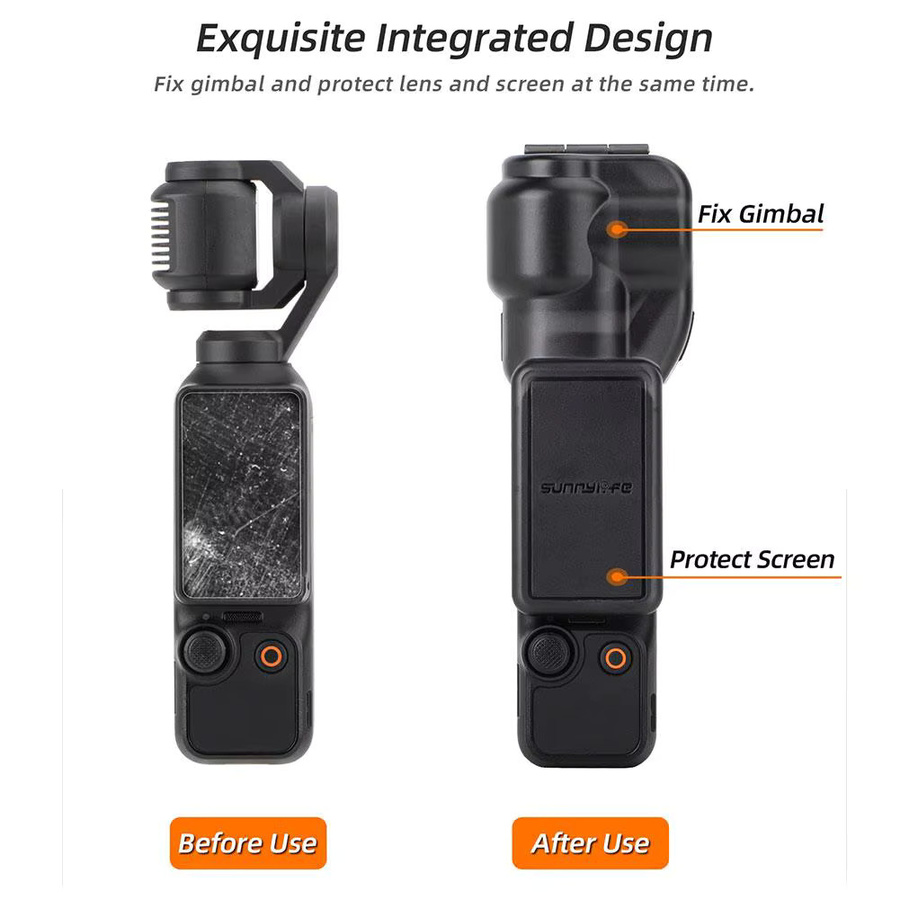 Sunny Life Silikon Schutzhülle für DJI Osmo Pocket 3 in Schwarz mit Schutz für Linse, Bildschirm und Gimbal-Kopf - Bild 5