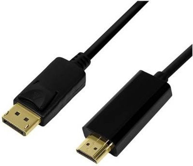 LogiLink DisplayPort auf HDMI Kabel, DP 1.2 zu HDMI 1.4, schwarz, Länge: 1 m - Bild 1