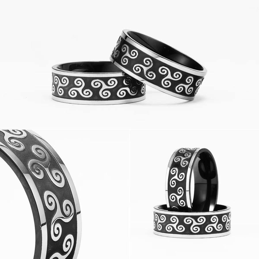 Metal Town Ring, Edelstahl, Schwarz, Punk, Unisex - Bild 4