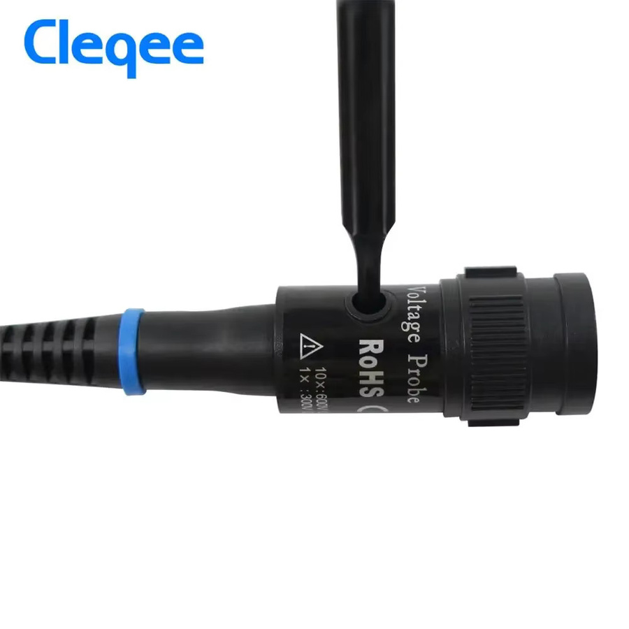 Cleqee P2200 Oszilloskop-Tastkopf Set 2 Stück, 200 MHz, 10:1 Sonde mit BNC-Messleitungsklemmen, Schwarz - Bild 3