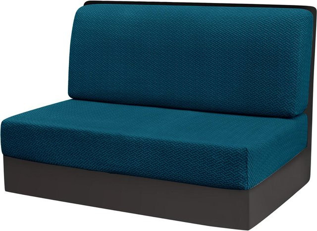 Stretch-Jacquard-Kissenbezug mit Tier-Motiv für Wohnmobil und Sitzbank, Farbe: Dunkles Cyan/Türkis - Bild 1