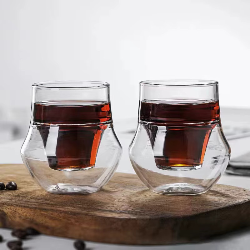 YWDL Doppelwandige Espresso Tassen und Teebecher aus Glas, Transparent, 120 ml - Bild 5