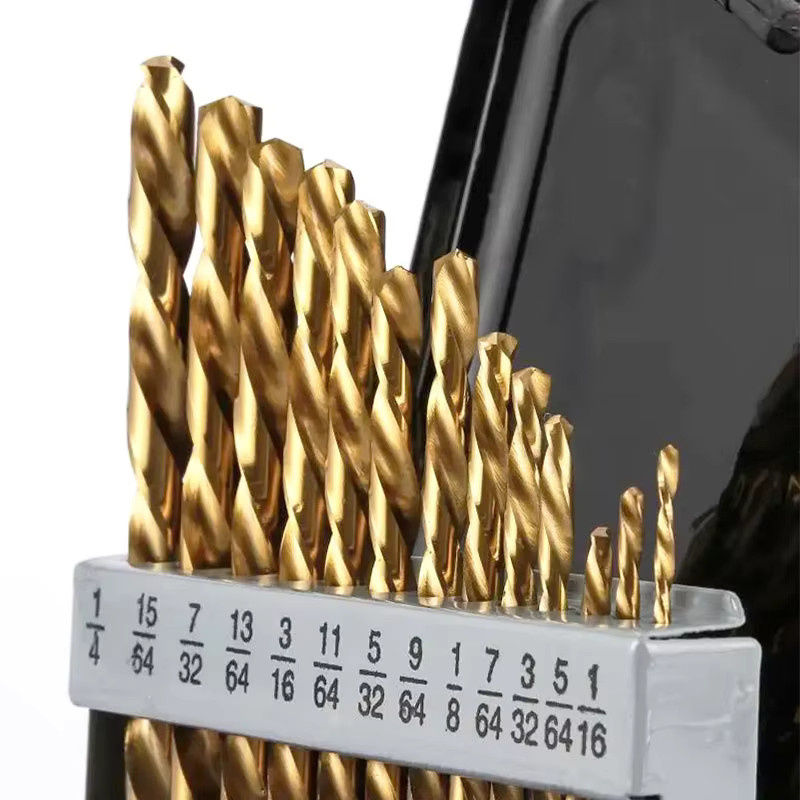 Conboom 13-teiliges Set Linkshänder-Bohrer aus HSS-Schnellarbeitsstahl mit Titannitrid-Beschichtung in Gold für Metall- und Holzbearbeitung - Bild 2