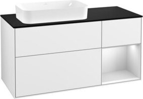V&B Waschtischunterschrank Finion mit Wandbeleuchtung, Weiß lackiert, Breite: 120 cm, Tiefe: 50,1 cm, Höhe: 50,1 cm - Bild 1