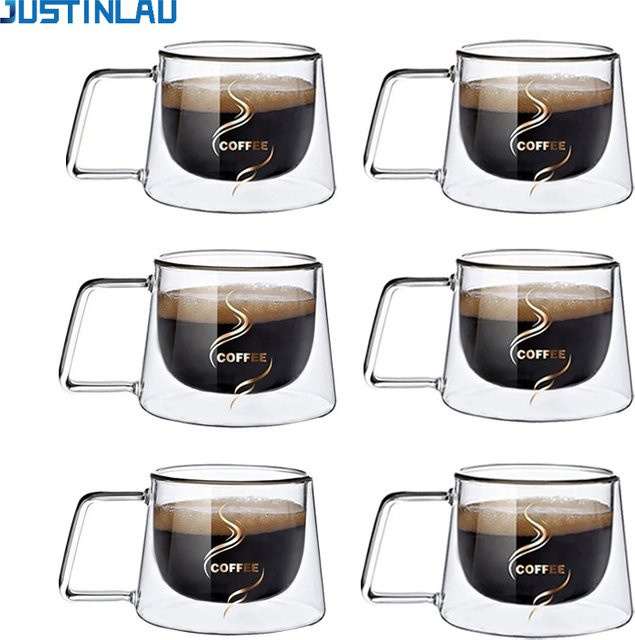 JUSTINLAU Espressotasse aus Glas, doppelwandig, transparent, 200 ml - Bild 1