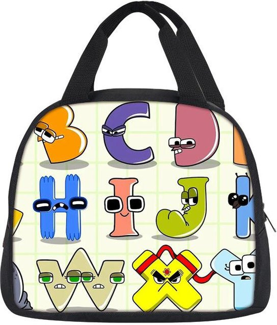 Alphabet Lore Brotdose mit Buchstaben-Cartoon-Print von Fancy Style Studio in Multicolour - Bild 1