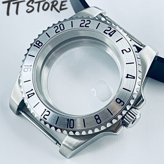 CHIKUANG Uhrengehäuse, 40 mm, Silbergehäuse, GMT-Aluminiumlünette, Saphirglas - Bild 1