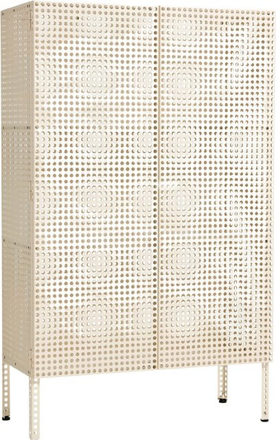 HAY Perforated Cabinet Beige aus Metall mit Scharniertüren und Regalböden - Bild 1
