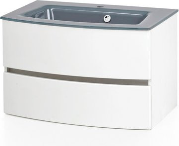 HELD MÖBEL Waschtisch Kopenhagen in Weiss, Wandmontage, Modern mit LED-Beleuchtung, Breite: 80 cm, Höhe: 53 cm, Tiefe: 49 cm - Bild 1