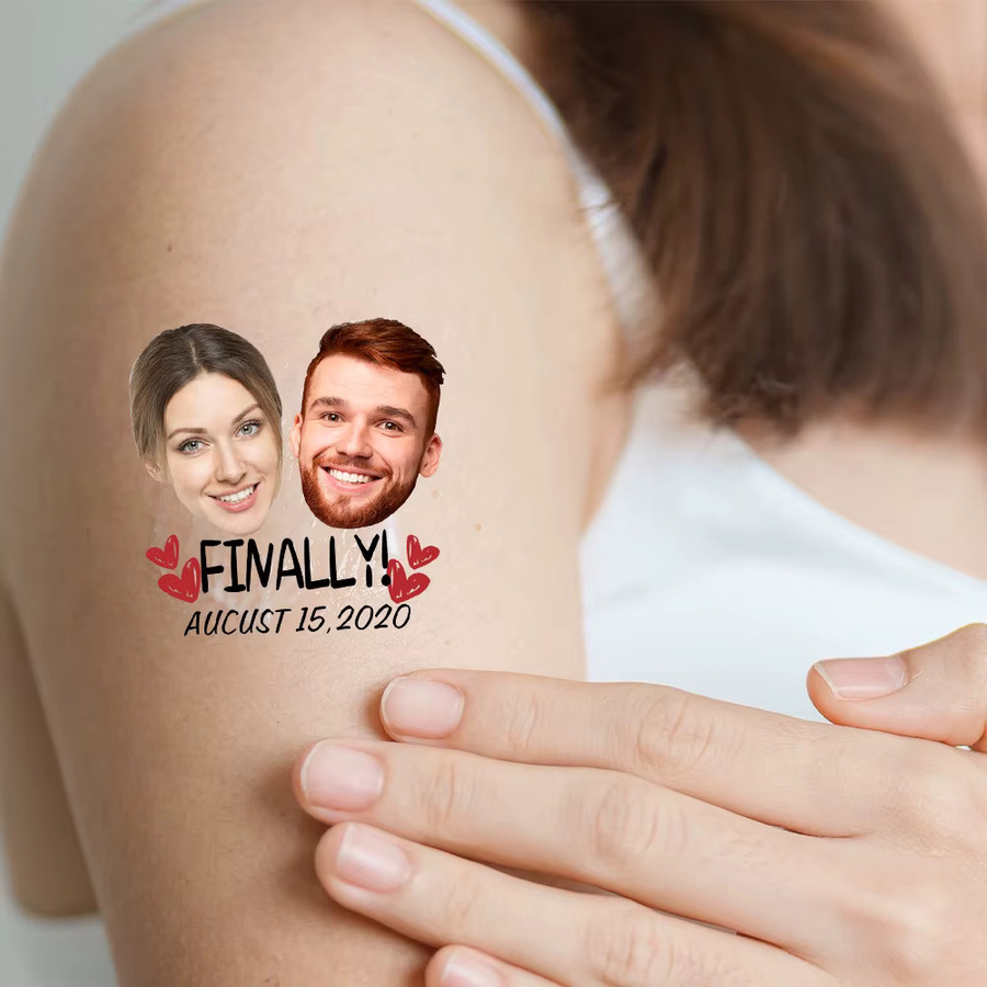 15 Stück personalisierte temporäre Tattoos von cyuan für Hochzeit, Verlobung und Jahrestag - Bild 2
