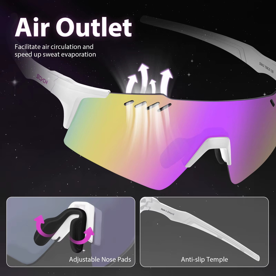 SCVCN Sportsonnenbrille, Unisex, multicolour, Kunststoff - Bild 4