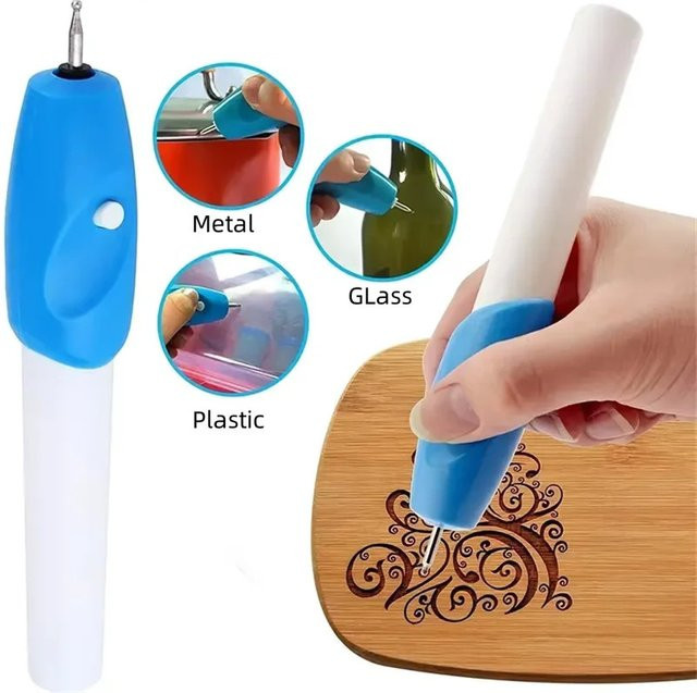 Mini kabelloser elektrischer Gravurstift in Blau für Basteln und Heimwerken - Bild 1