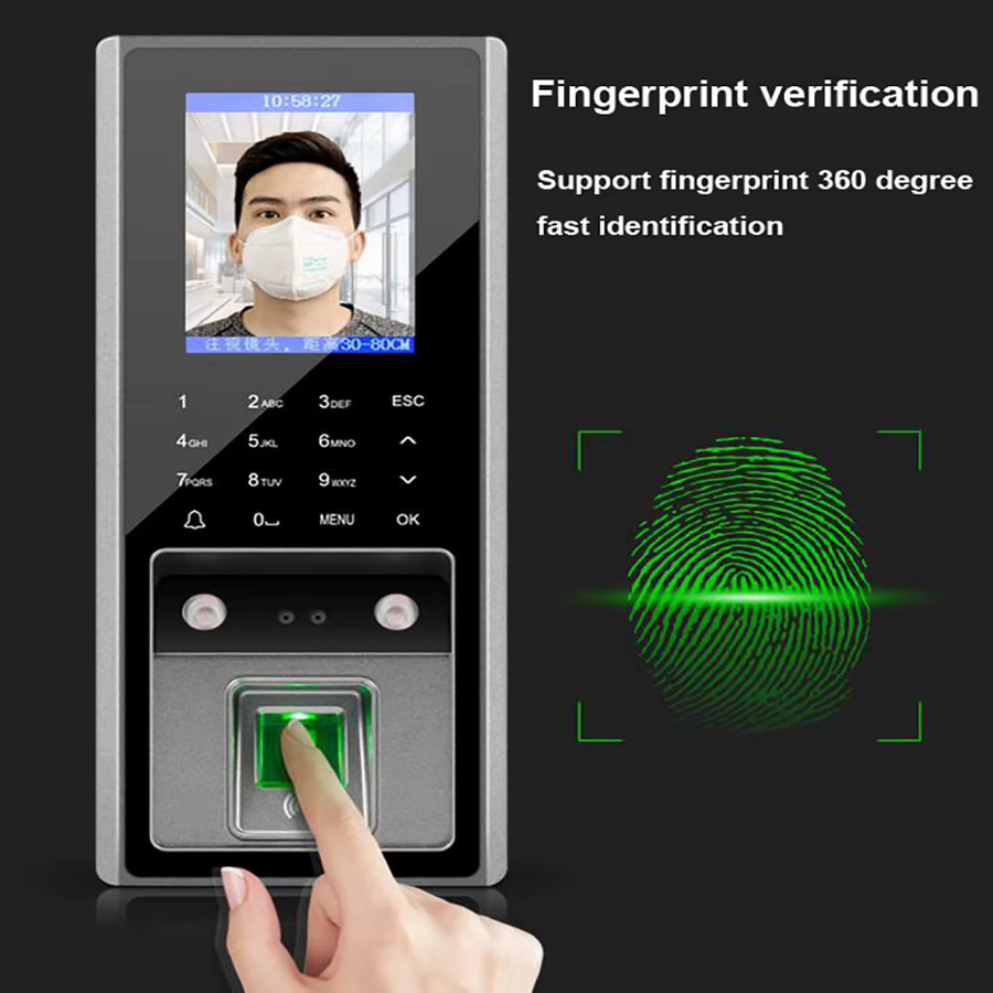LUCKING DOOR Intelligentes Zugangskontrollsystem mit Gesichtserkennung, Fingerabdruck-Scanner und Passwortfunktion in Schwarz - Bild 5