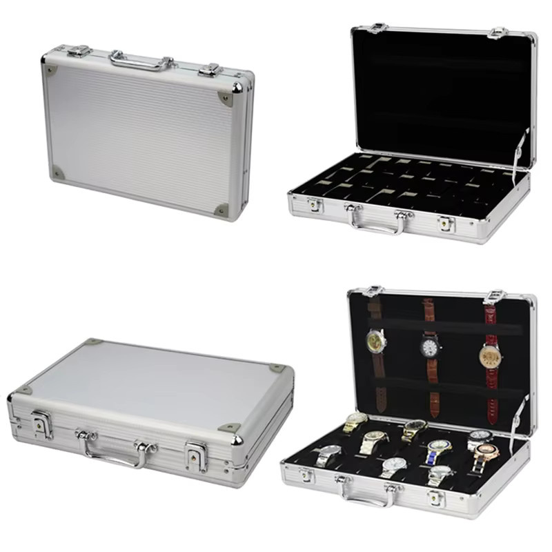 Uhrenbox Aluminiumlegierung, Silber, Unisex - Bild 2