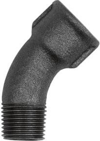 Riegler Bogen 40, 45 Grad Winkel, Rp 1/2 i., R 1/2 a., Temperguss, Schwarz - Bild 1