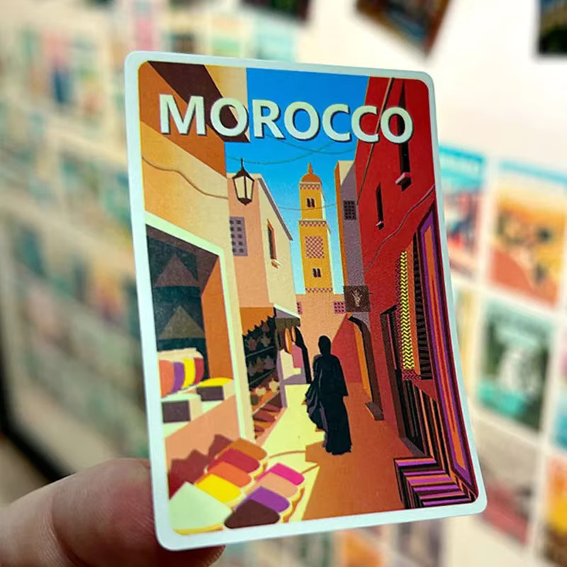 108 Stück Reisen um die Welt Landschaft Serie Aufkleber Set, Mehrfarbig, DIY Papier Aufkleber mit Motiven von Paris, Berlin, Japan, New York, Schweiz, Norwegen und Venedig - Bild 3