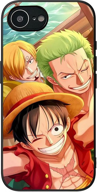 Handyhülle mit One Piece Motiv Roronoa Zoro Luffy Sanji für Apple iPhone 12 13 Mini XS 11 Pro Max 7 8 Plus XR SE 2020 in Multicolor - Bild 1