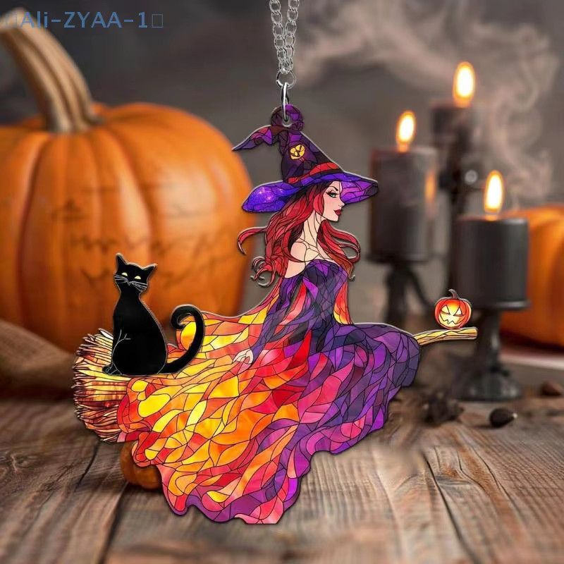 JETTING Gothic Acryl-Sonnenfänger mit schwarzer Katze als Halloween-Fensterdekoration in Schwarz und Multicolor - Bild 1