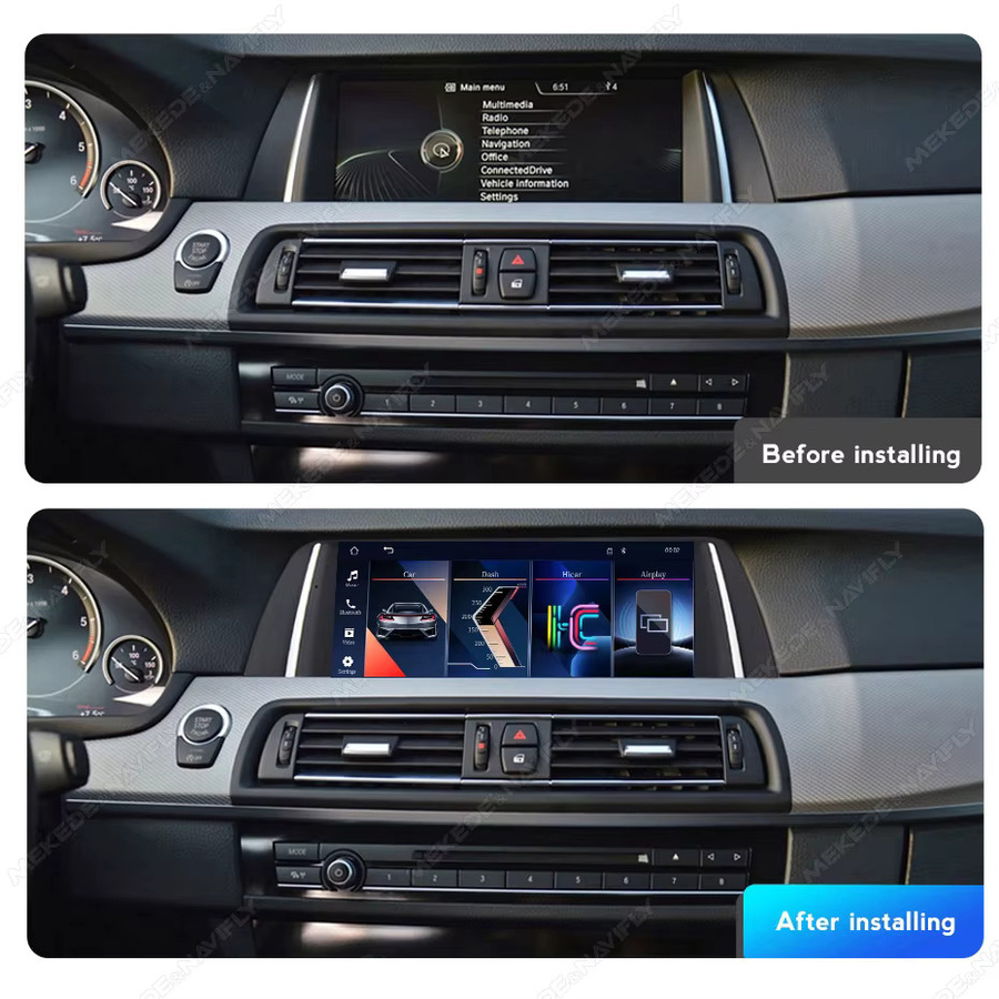 MEKEDE Multimedia-Autoradio mit Linux-System für BMW 5er-Reihe F10 F11 CIC NBT (2011-2017) in Schwarz mit GPS, Bluetooth, WiFi, Wireless Carplay und Android Auto sowie USB-Anschluss - Bild 2